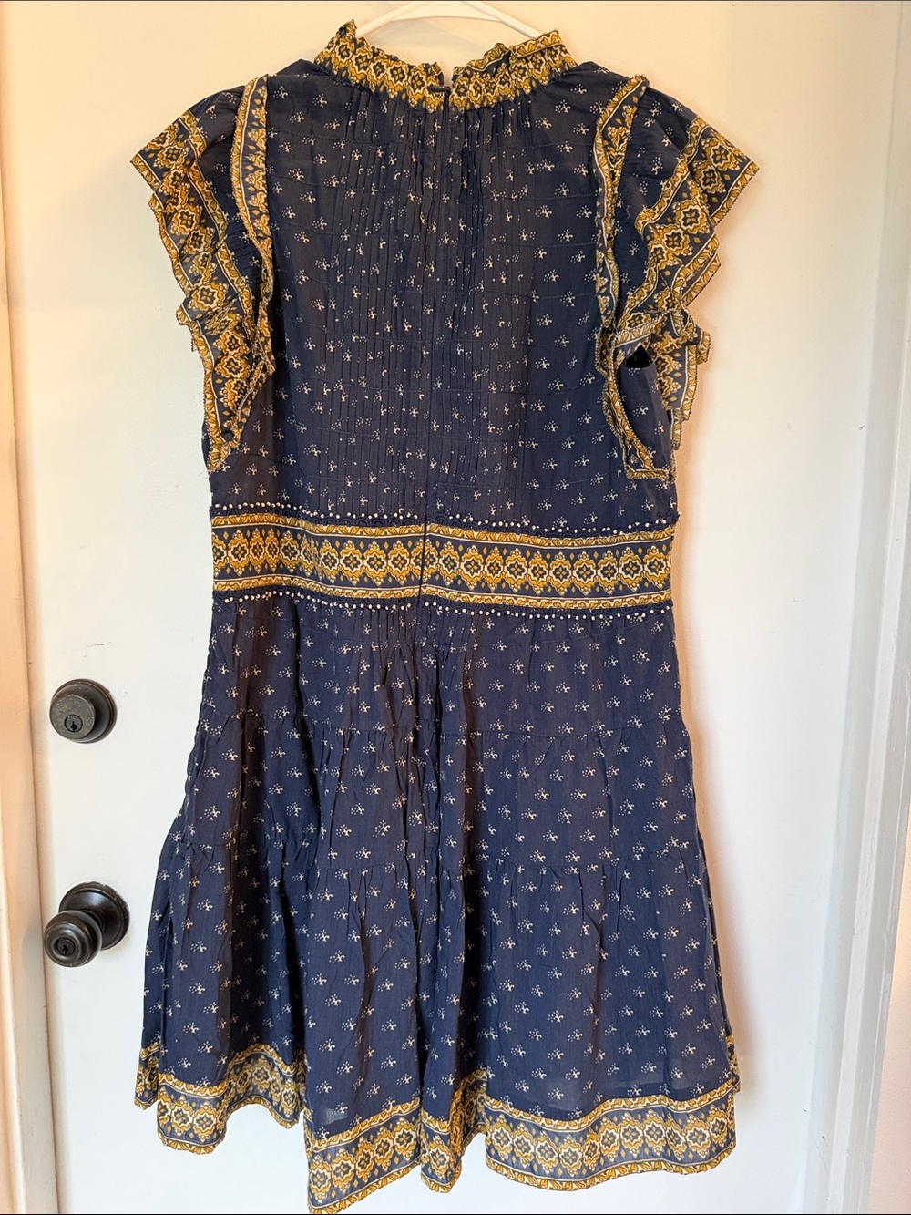 Sea New York Navy and Gold Paisley-Trim Mini Dress - Picture 6 of 6